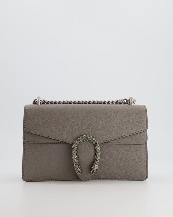 Gucci Grey Leather Medium Dionysus Shoulder Bag with Silver and Crystal Hardware RRP £2,630