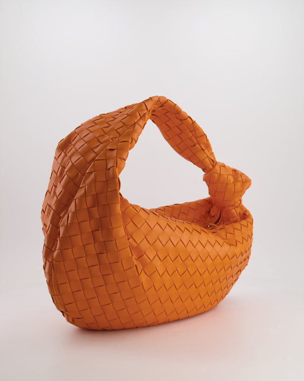 Bottega Veneta Orange Intrecciato Leather Jodie Shoulder Bag with Gold Hardware RRP £3,370