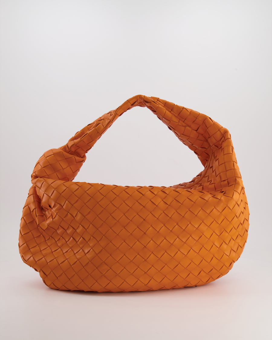 Bottega Veneta Orange Intrecciato Leather Jodie Shoulder Bag with Gold Hardware RRP £3,370