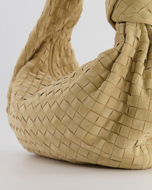 *HOT* Bottega Veneta Sand Beige Suede Intrecciato Leather Jodie Shoulder Bag with Gold Hardware RRP £3,370