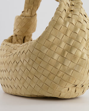 *HOT* Bottega Veneta Sand Beige Suede Intrecciato Leather Jodie Shoulder Bag with Gold Hardware RRP £3,370