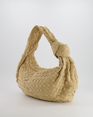 *HOT* Bottega Veneta Sand Beige Suede Intrecciato Leather Jodie Shoulder Bag with Gold Hardware RRP £3,370