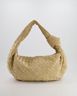 *HOT* Bottega Veneta Sand Beige Suede Intrecciato Leather Jodie Shoulder Bag with Gold Hardware RRP £3,370