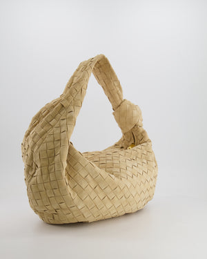 *HOT* Bottega Veneta Sand Beige Suede Intrecciato Leather Jodie Shoulder Bag with Gold Hardware RRP £3,370
