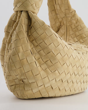 *HOT* Bottega Veneta Sand Beige Suede Intrecciato Leather Jodie Shoulder Bag with Gold Hardware RRP £3,370