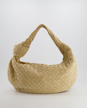 *HOT* Bottega Veneta Sand Beige Suede Intrecciato Leather Jodie Shoulder Bag with Gold Hardware RRP £3,370