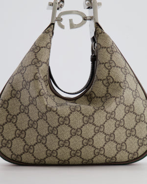 Gucci Beige GG Attache Mini Bag with Silver Hardware and Orange Canvas Strap RRP £2,200