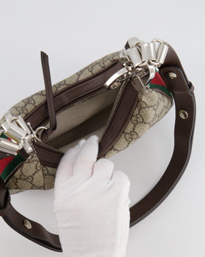 Gucci Beige GG Attache Mini Bag with Silver Hardware and Orange Canvas Strap RRP £2,200