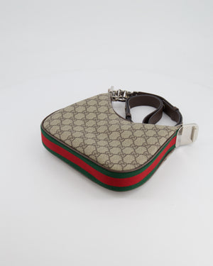 Gucci Beige GG Attache Mini Bag with Silver Hardware and Orange Canvas Strap RRP £2,200