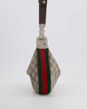 Gucci Beige GG Attache Mini Bag with Silver Hardware and Orange Canvas Strap RRP £2,200