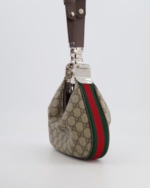 Gucci Beige GG Attache Mini Bag with Silver Hardware and Orange Canvas Strap RRP £2,200