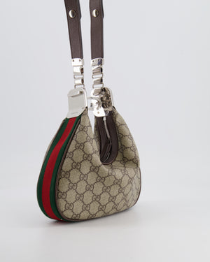 Gucci Beige GG Attache Mini Bag with Silver Hardware and Orange Canvas Strap RRP £2,200