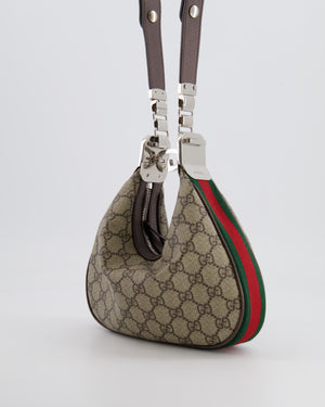 Gucci Beige GG Attache Mini Bag with Silver Hardware and Orange Canvas Strap RRP £2,200