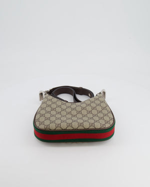 Gucci Beige GG Attache Mini Bag with Silver Hardware and Orange Canvas Strap RRP £2,200