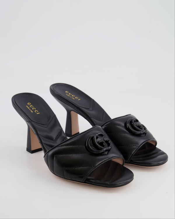 Gucci So black GG Marmont Leather Heeled Mules Size EU 38