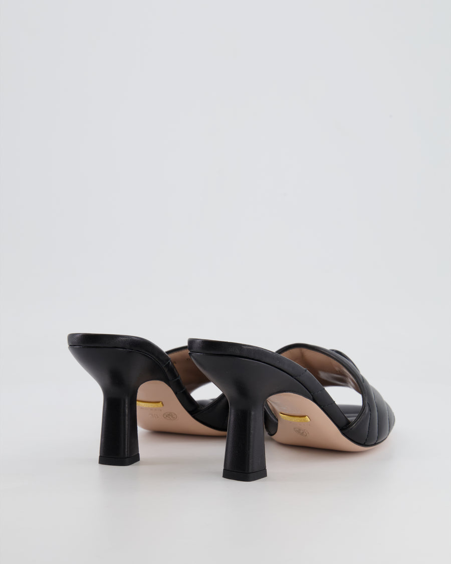 Gucci So black GG Marmont Leather Heeled Mules Size EU 38