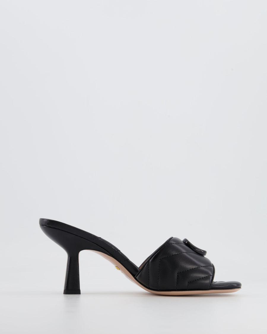 Gucci So black GG Marmont Leather Heeled Mules Size EU 38