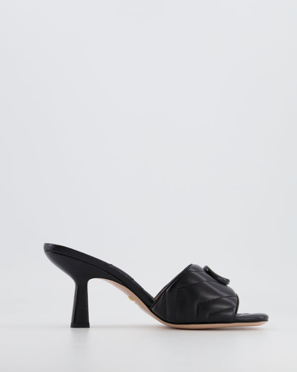 Gucci So black GG Marmont Leather Heeled Mules Size EU 38