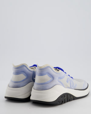 Chanel Blue and White Mesh CC Trainers Size EU 39.5