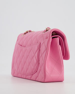 *HOT* Chanel Candy Pink Small Classic Double Flap Bag in Caviar Leather with Champagne Gold Hardware