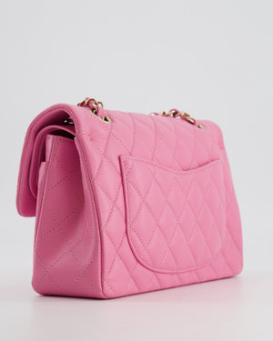 *HOT* Chanel Candy Pink Small Classic Double Flap Bag in Caviar Leather with Champagne Gold Hardware