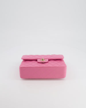 *HOT* Chanel Candy Pink Small Classic Double Flap Bag in Caviar Leather with Champagne Gold Hardware