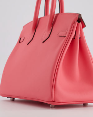 Hermès Birkin 25 Retourne Bag in Rose Azalee Swift Leather with Palladium Hardware