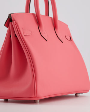 Hermès Birkin 25 Retourne Bag in Rose Azalee Swift Leather with Palladium Hardware