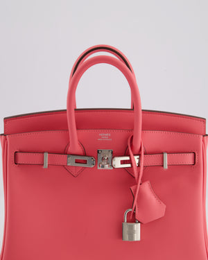 Hermès Birkin 25 Retourne Bag in Rose Azalee Swift Leather with Palladium Hardware