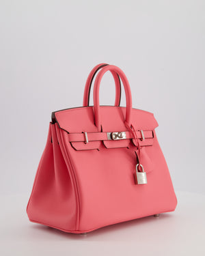 Hermès Birkin 25 Retourne Bag in Rose Azalee Swift Leather with Palladium Hardware