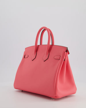 Hermès Birkin 25 Retourne Bag in Rose Azalee Swift Leather with Palladium Hardware