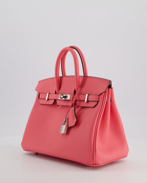 Hermès Birkin 25 Retourne Bag in Rose Azalee Swift Leather with Palladium Hardware