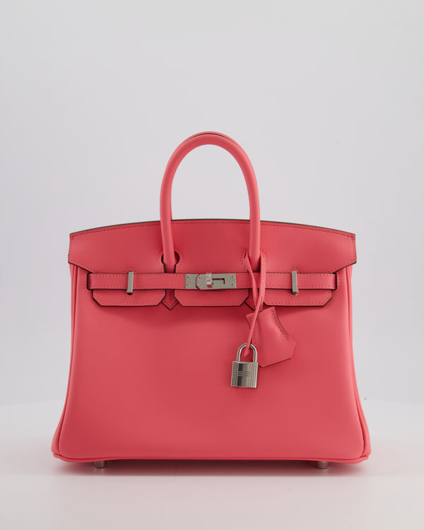 Hermès Birkin 25 Retourne Bag in Rose Azalee Swift Leather with Palladium Hardware
