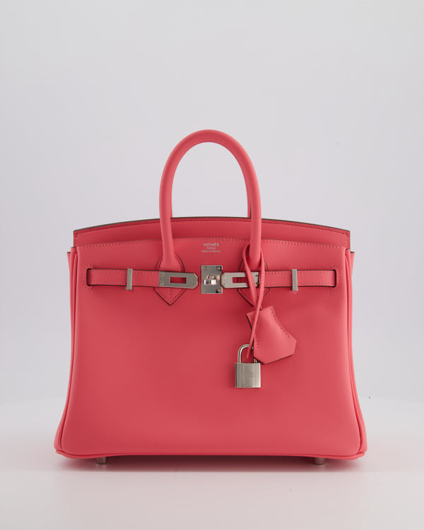 Hermès Birkin 25 Retourne Bag in Rose Azalee Swift Leather with Palladium Hardware