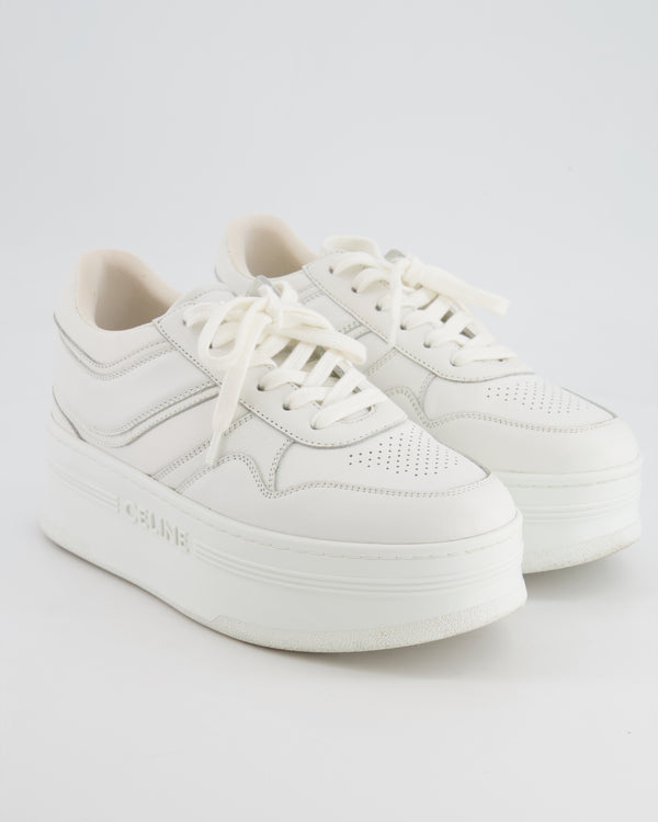 Celine White Block Platform Sneakers with Logo Detail Size EU 38 RRP £740