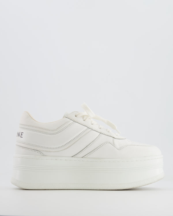 Celine White Block Platform Sneakers with Logo Detail Size EU 38 RRP £740