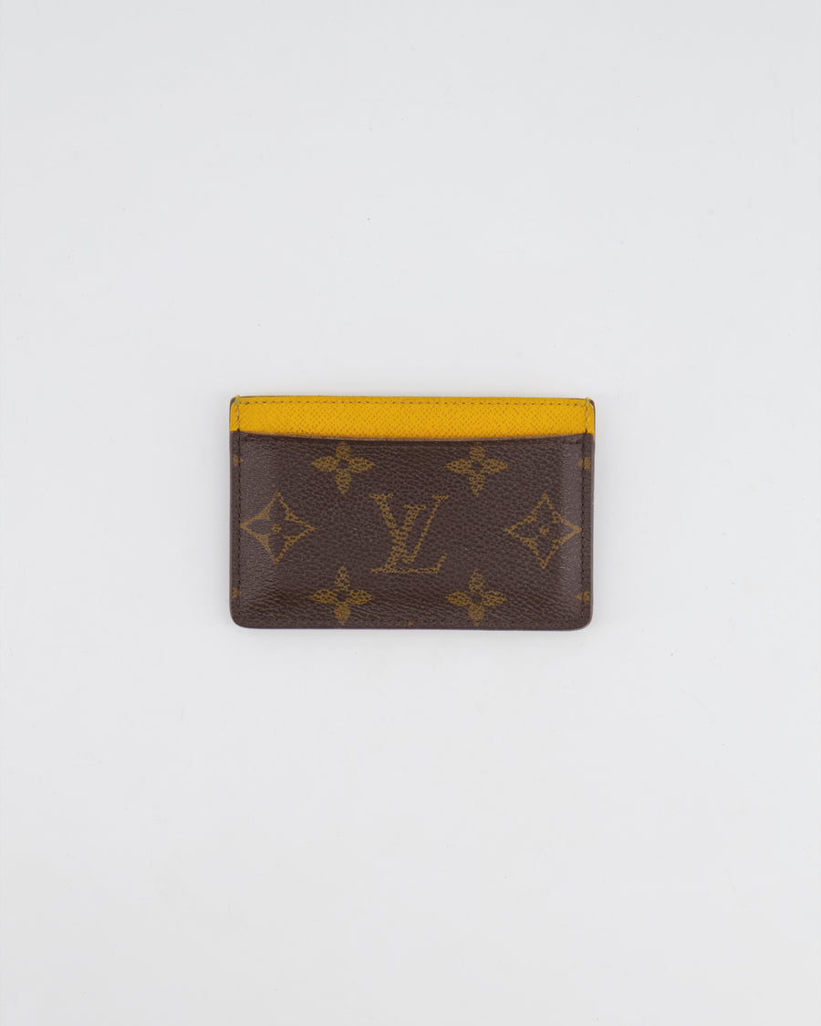 Louis Vuitton Brown Monogram Canvas Cardholder with Yellow Interior