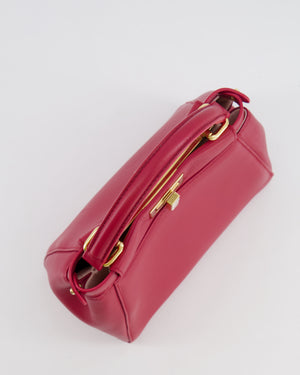 Fendi Strawberry Red Mini Peekaboo Leather Bag with Gold and Crystal Hardware RRP £4,000