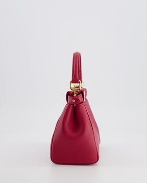 Fendi Strawberry Red Mini Peekaboo Leather Bag with Gold and Crystal Hardware RRP £4,000