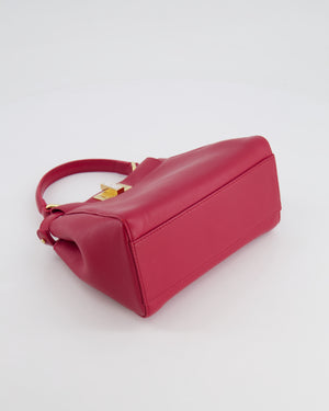 Fendi Strawberry Red Mini Peekaboo Leather Bag with Gold and Crystal Hardware RRP £4,000