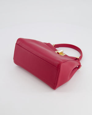 Fendi Strawberry Red Mini Peekaboo Leather Bag with Gold and Crystal Hardware RRP £4,000