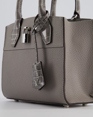 Louis Vuitton Grey Mini City Steamer in Grey Calfskin and Alligator Handles with Silver Hardware