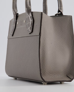 Louis Vuitton Grey Mini City Steamer in Grey Calfskin and Alligator Handles with Silver Hardware