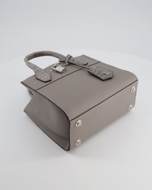 Louis Vuitton Grey Mini City Steamer in Grey Calfskin and Alligator Handles with Silver Hardware