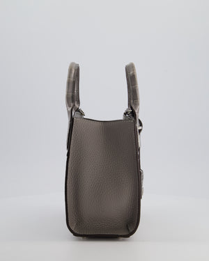 Louis Vuitton Grey Mini City Steamer in Grey Calfskin and Alligator Handles with Silver Hardware