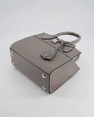 Louis Vuitton Grey Mini City Steamer in Grey Calfskin and Alligator Handles with Silver Hardware