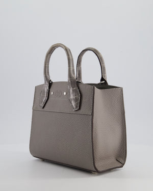 Louis Vuitton Grey Mini City Steamer in Grey Calfskin and Alligator Handles with Silver Hardware