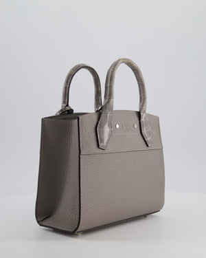 Louis Vuitton Grey Mini City Steamer in Grey Calfskin and Alligator Handles with Silver Hardware