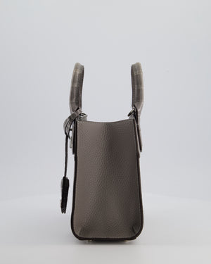 Louis Vuitton Grey Mini City Steamer in Grey Calfskin and Alligator Handles with Silver Hardware