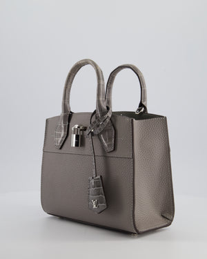 Louis Vuitton Grey Mini City Steamer in Grey Calfskin and Alligator Handles with Silver Hardware